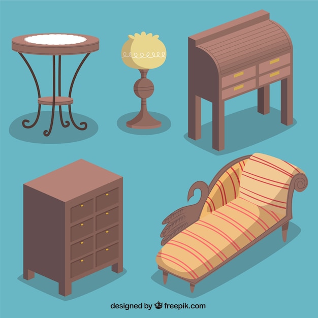 Vector wooden furniture