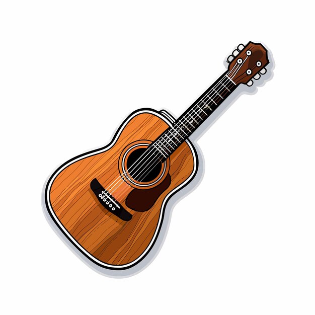 Vector wooden guitar