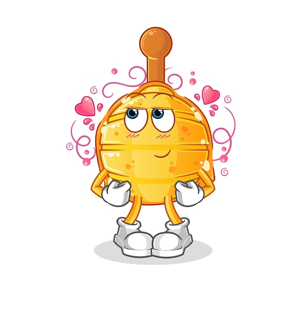 Деревянный медовый ковш застенчивый векторный персонаж мультфильма