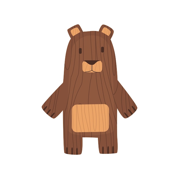 벡터 나무 아이 장난감 어린이를 위한 장치의 생태학적 그림 귀여운 곰 레트로 만화 디자인 아기를 위한 재생 도구 플라스틱 없음