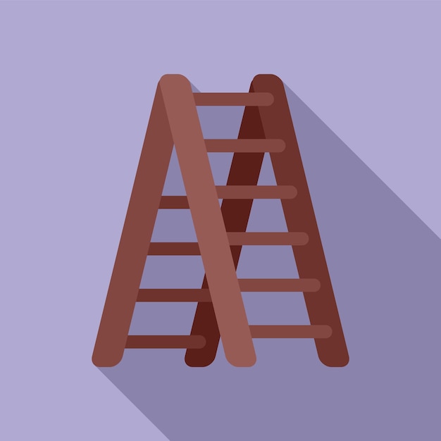 Vector wooden ladder icon flat vector tree trimming