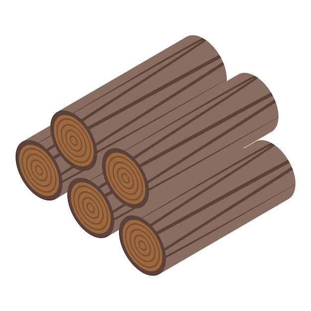 Vettore icona dei tronchi di legno icona vettoriale isometrica dei tronchi di legno per il web design isolato su sfondo bianco