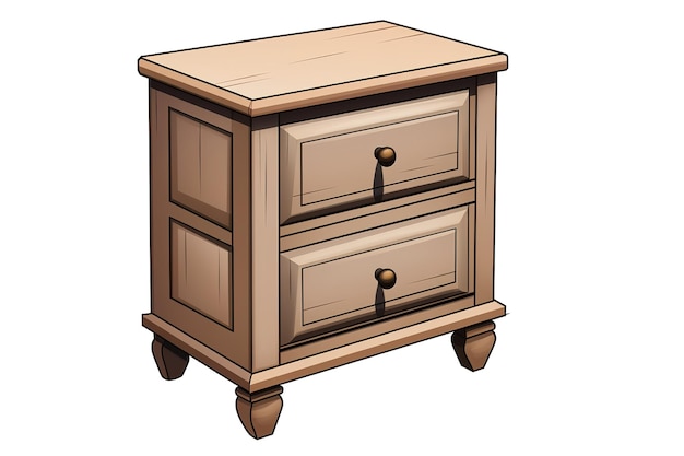 Wooden nightstand furniture with drawers