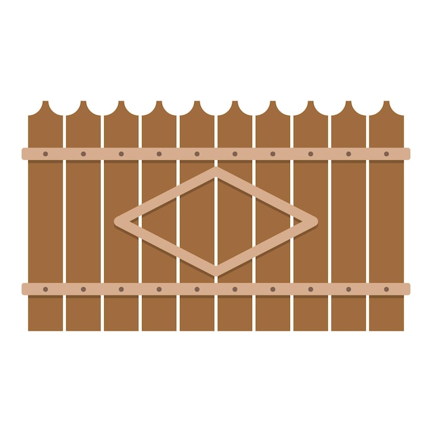 Wooden peak fence icon Flat illustration of wooden peak fence vector icon for web