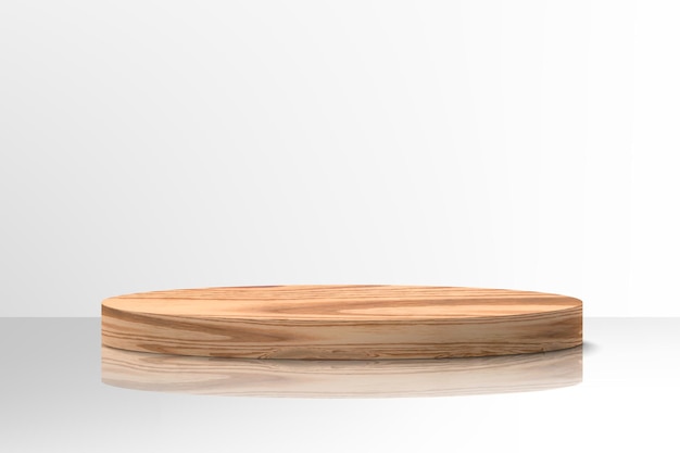 wooden pedestal or podium realistic wood platform for product presentation minimal nature scene with pedestal mockup cosmetic display or award ceremony