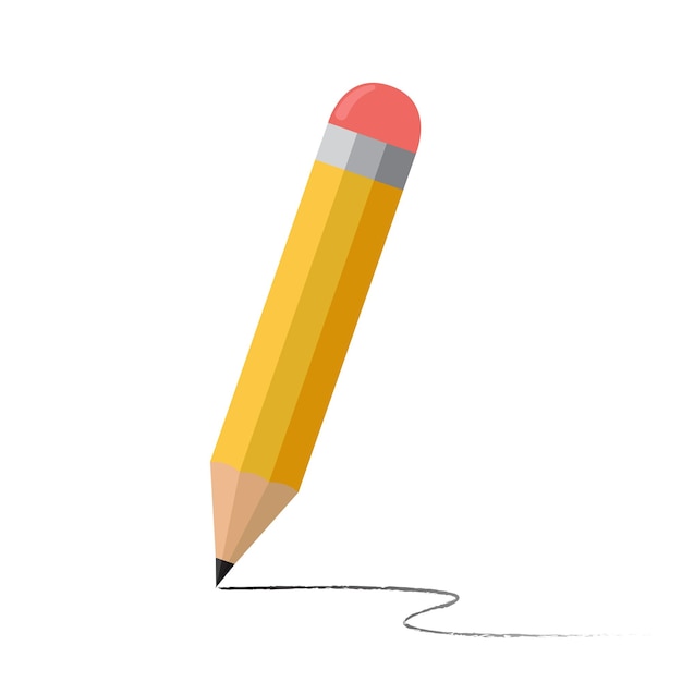 Wooden pencil yellow wooden pencil vector illustration