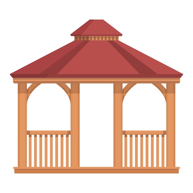 Vector wooden pergola icon cartoon vector wedding house bower shelter