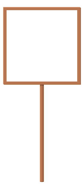 Wooden placard template Blank cartoon square board