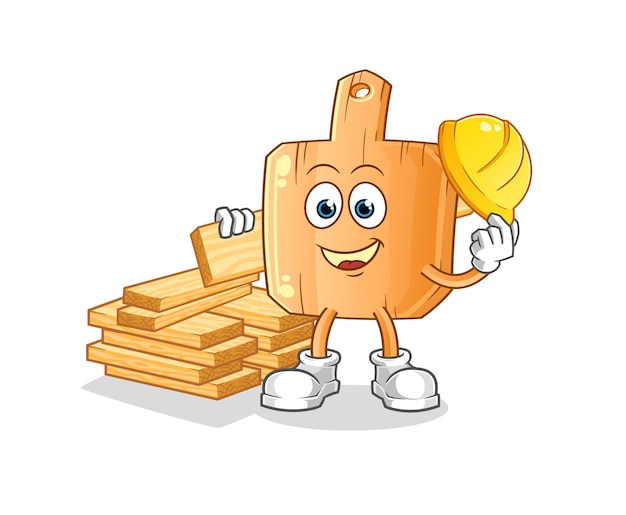 The wooden placemat builder vector. cartoon character