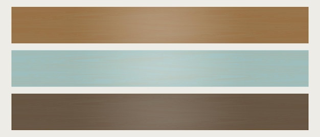 Vector wooden planks set, blue cyan tones, horizontal plank, blank wooden plank for signboard decoration.