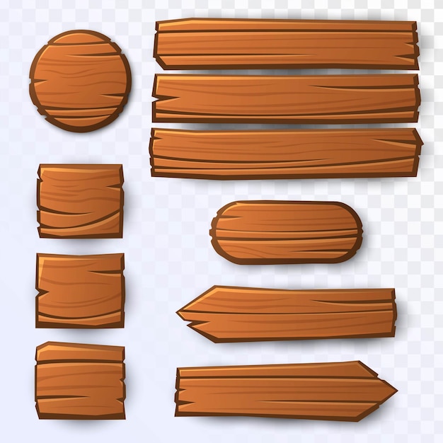 Vector wooden planks set