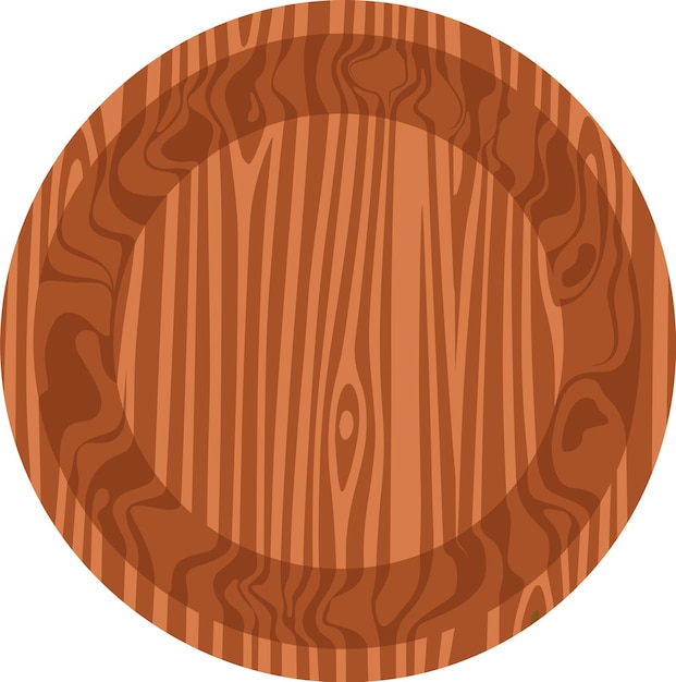 Vector wooden plate utensil