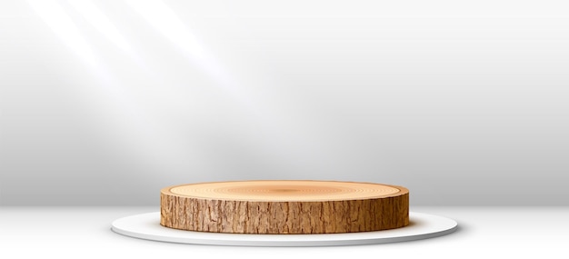 wooden podium stage tree bark pedestal display