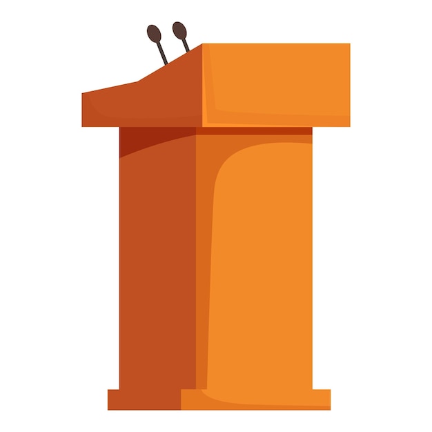 wooden podium with microphones representing public speaking