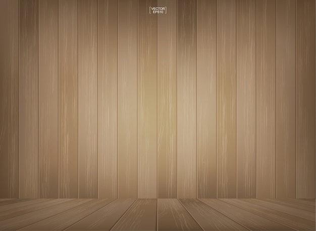 Vector wooden room space background.