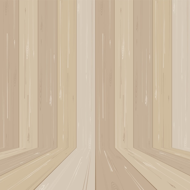 Vector wooden room space background.