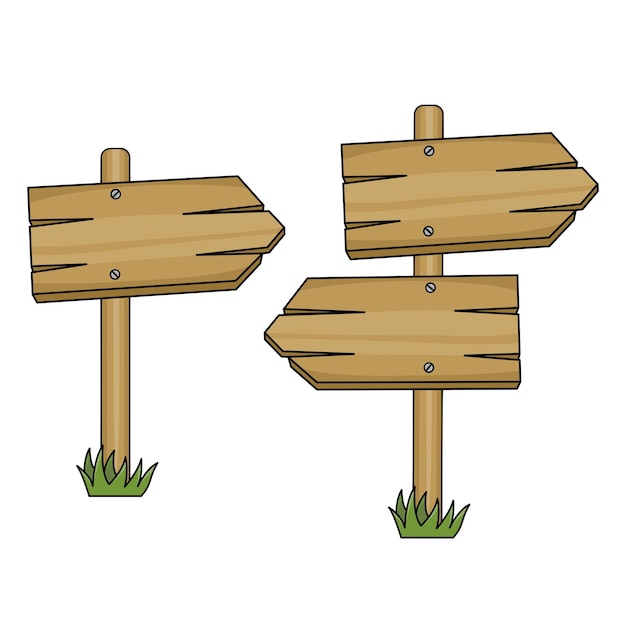 Wooden sign arrows pointer vector design