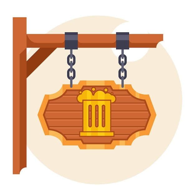 Vector wooden sign icon