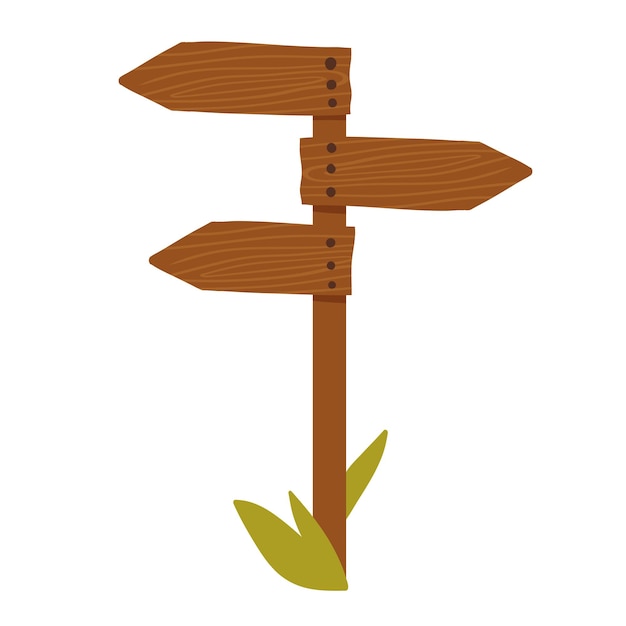 Vector wooden sign points to travel camp tourism and outdoor summer adventure in campsite