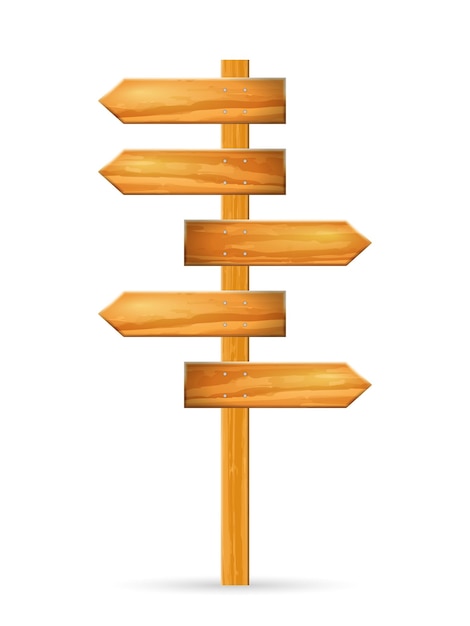 Vector wooden sign post