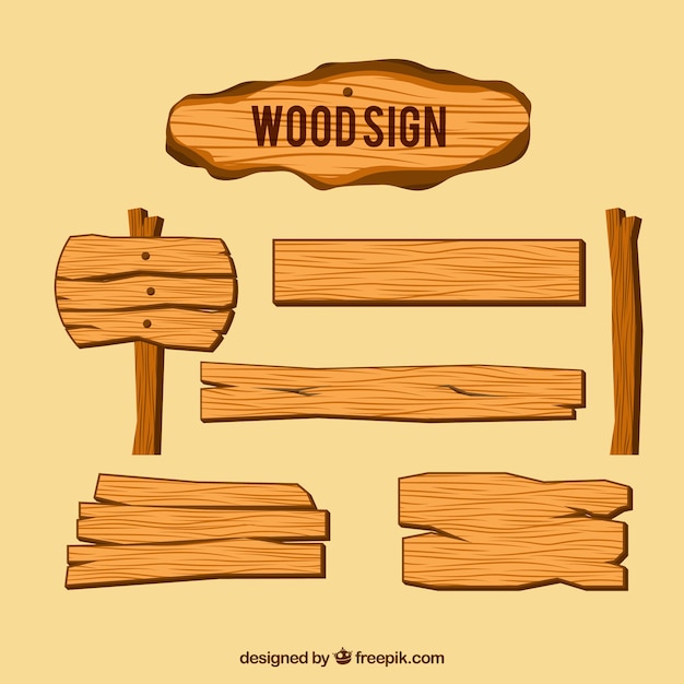 Vector wooden signs
