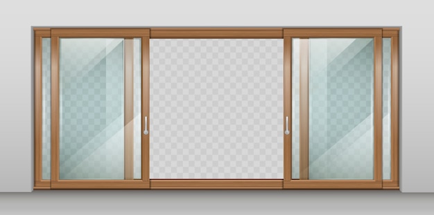 Vector wooden sliding door