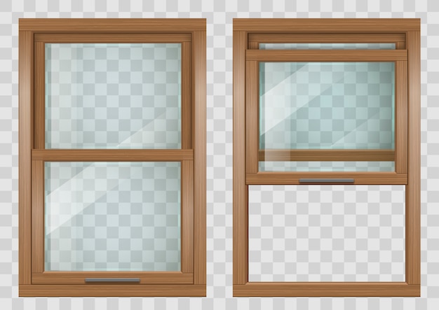 Vector wooden sliding window