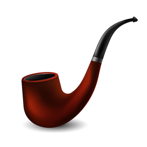 Вектор Шаблон деревянной курительной трубки классический ретро приспособление для курения табака