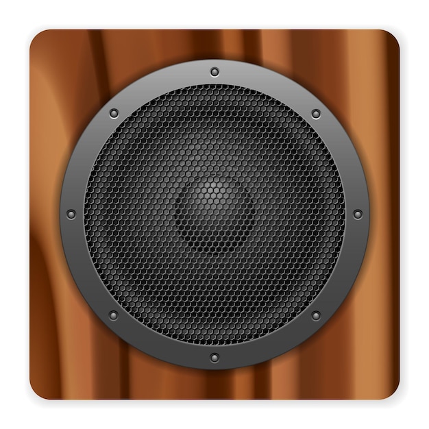 Vector wooden sound speaker icon