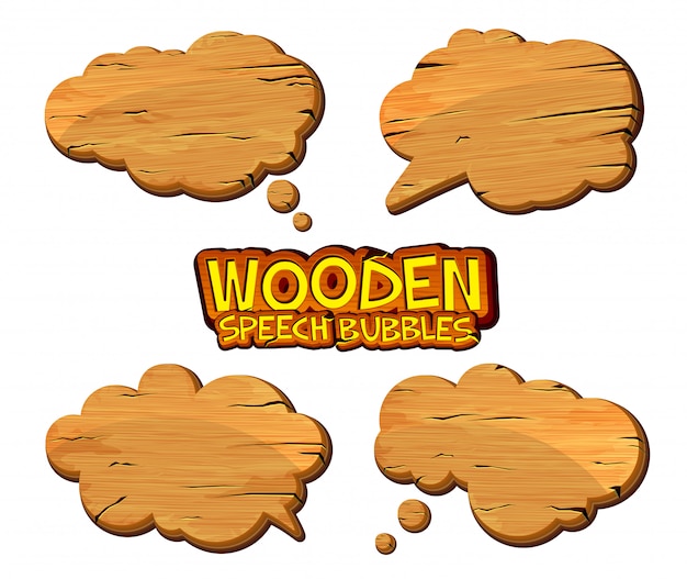 Wooden speech bubbles