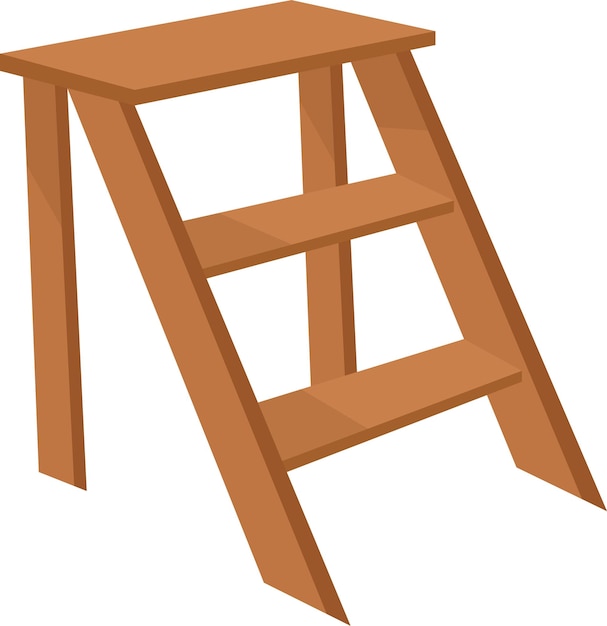 Premium Vector Wooden step ladder