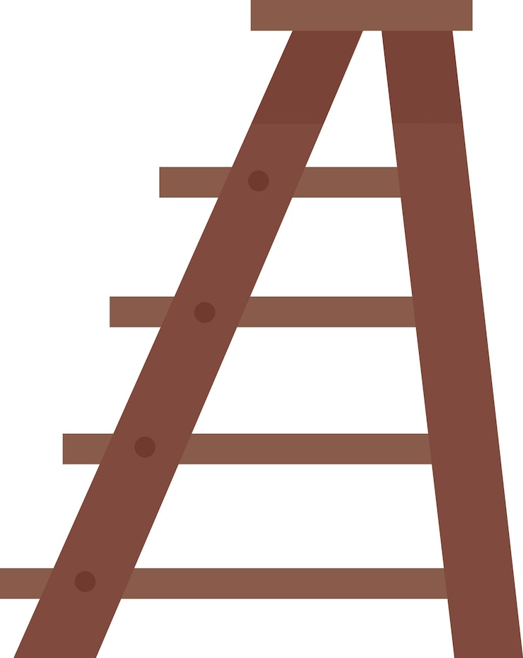 Vector wooden step ladder