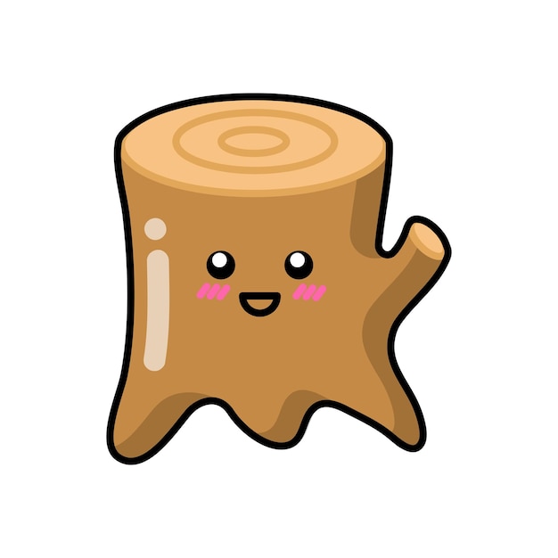 Premium Vector | Wooden stump for patches badges stickers cartoon character icon in asian japanese kawaii Premium Vector | Wooden stump for patches badges stickers cartoon character icon in asian japanese kawaii