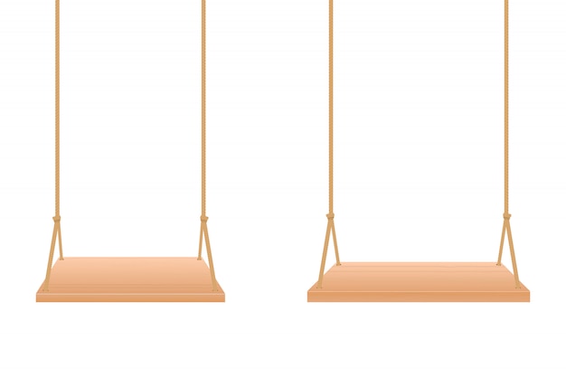 Vector wooden swing   design illustration isolated