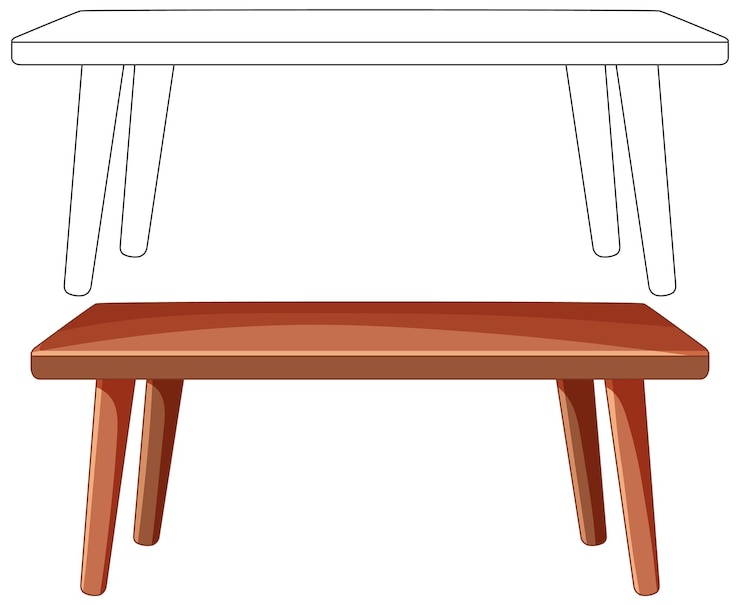 Vector wooden table illustration