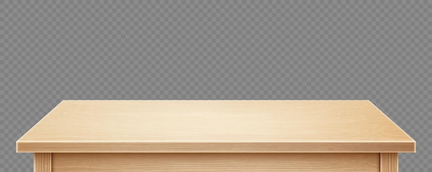 Vector wooden table isolated on transparent background vector realistic illustration