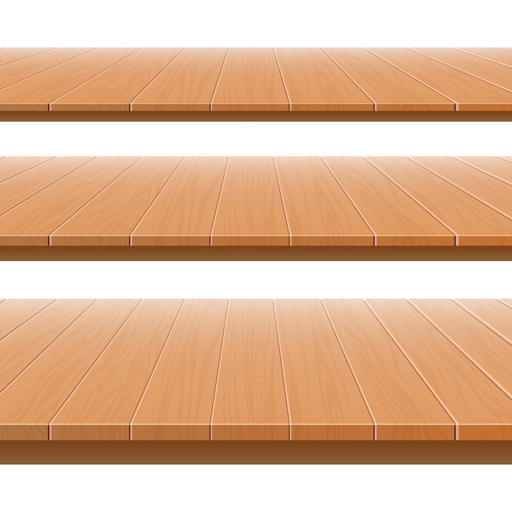 Vector wooden table top   illustration on white background