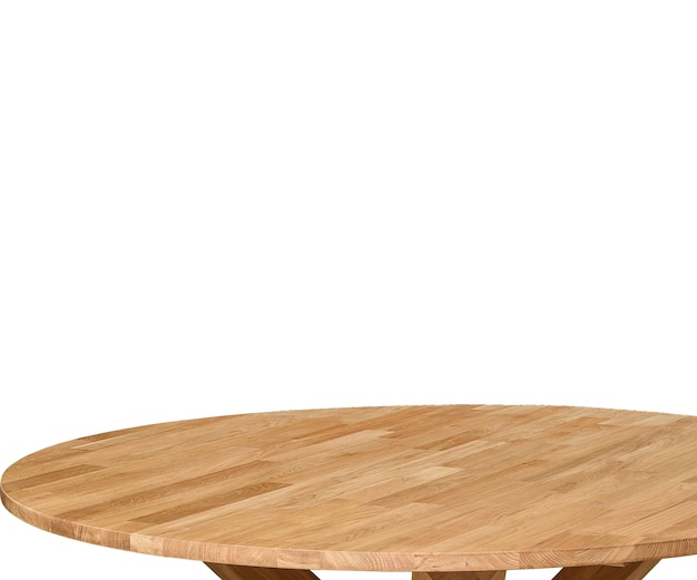 Vector wooden table top surface over white background