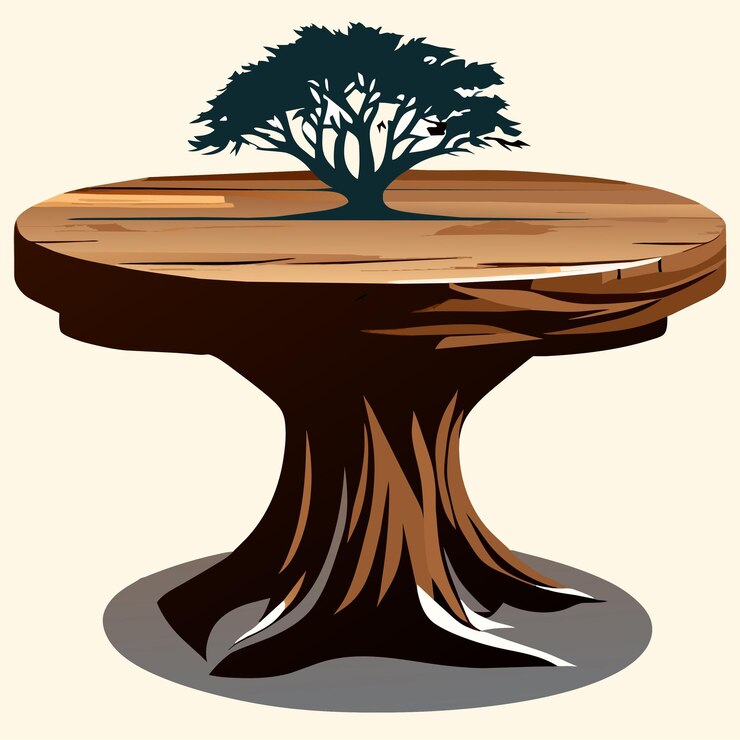 Vector wooden table top view with blank surface