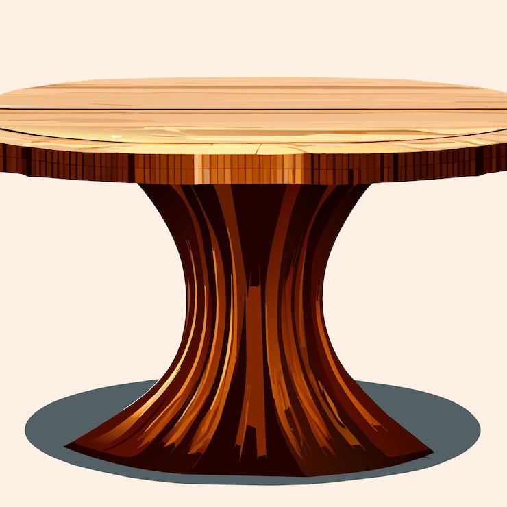 Vector wooden table top view with blank surface