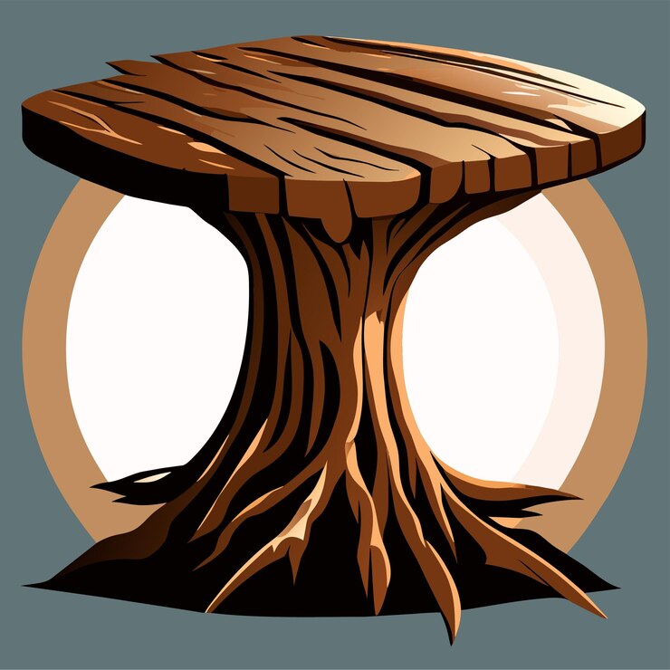Vector wooden table top view with blank surface