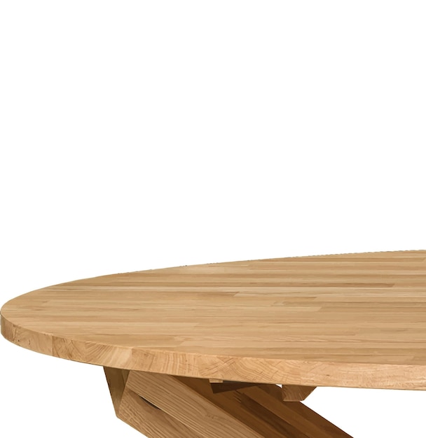 Vector wooden table top over white background