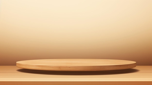Vettore un tavolo di legno con un oggetto di legno su di esso