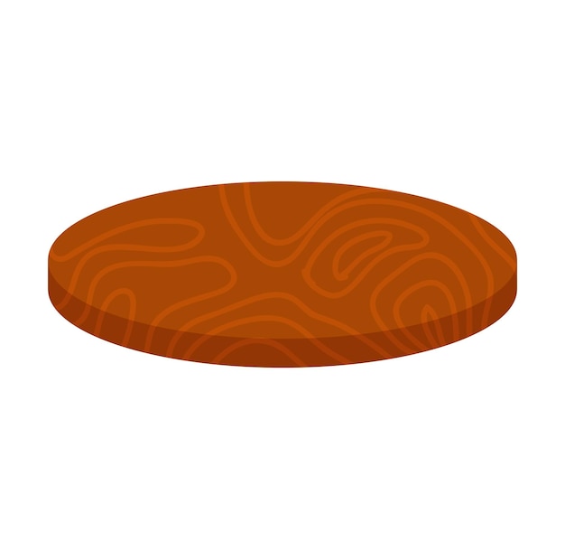 木製のテーブルトップ 孤立した茶色の木質の円表面 単純な木製の丸いテーブルのトップベクトル