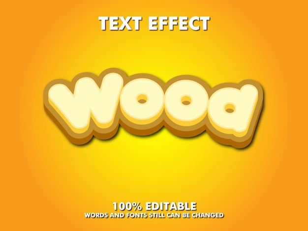 Wooden tekst-effect vector sjabloon