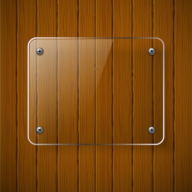 Vector wooden texture with glass framework