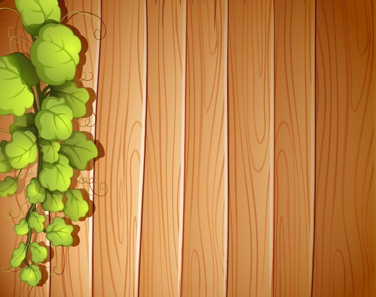 वेक्टर a wooden wall with a vineplant
