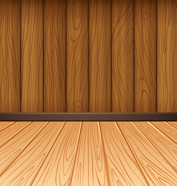 Vettore parete in legno e piastrelle in legno