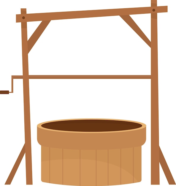 Vector wooden water well