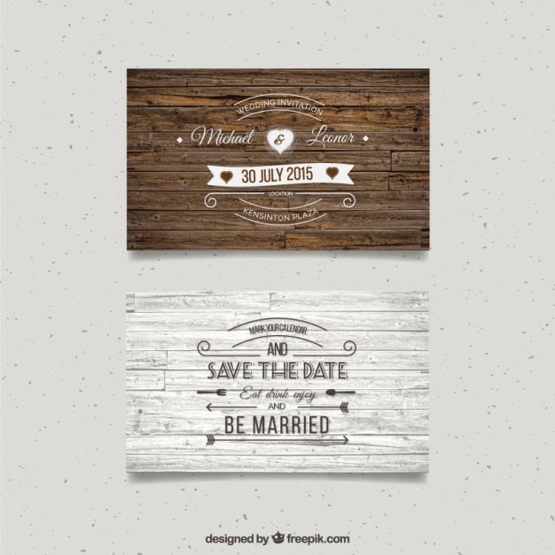 Wooden wedding cards